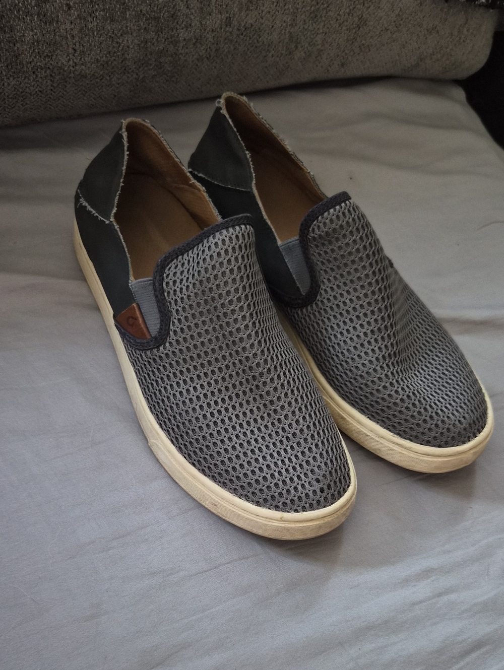 Womens OLUKAI Slip-On Mesh Sneakers - Gray